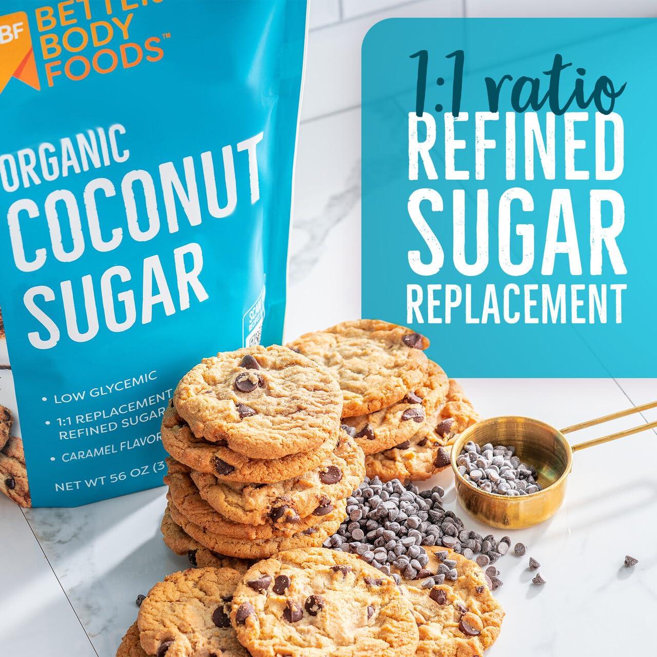 image:imageBetterBody Foods Organic Coconut Sugar GlutenFree NonGMO Low Glycemic Sugar Substitute 15 lbs 24 OunceCoconut Sugar