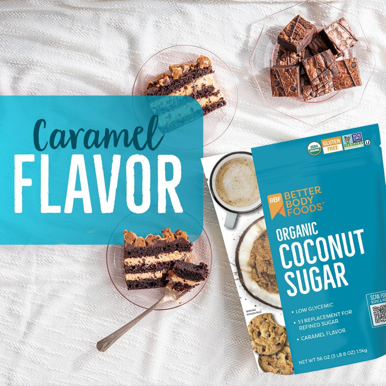 image:imageBetterBody Foods Organic Coconut Sugar GlutenFree NonGMO Low Glycemic Sugar Substitute 15 lbs 24 OunceCoconut Sugar