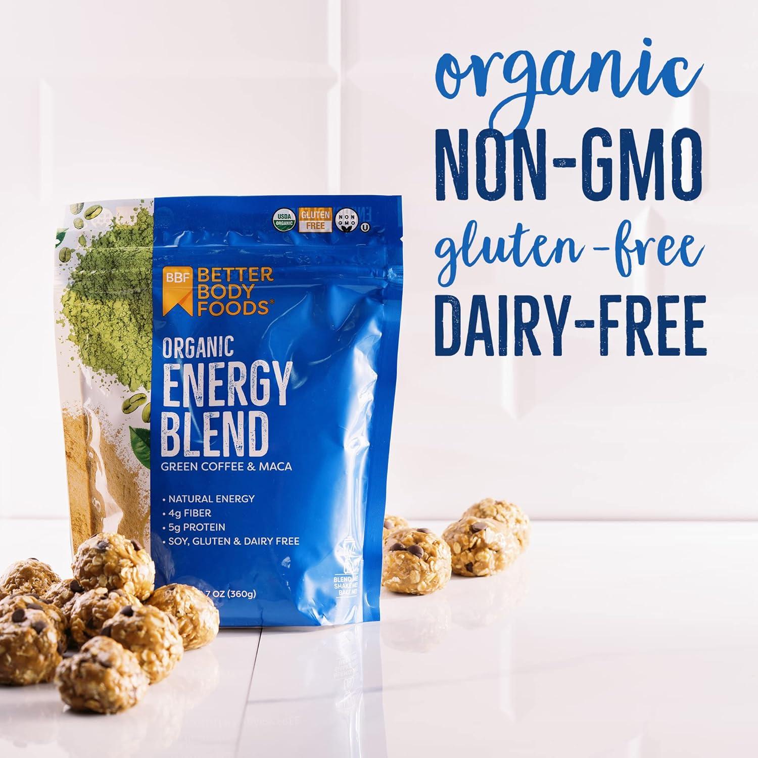 image:imageBetterBody Foods Organic Energy Blend PlantBased Protein Blend made with Naturally Energizing Green Coffee Extract and Maca Glutenfree NonGMO 127 Ounces