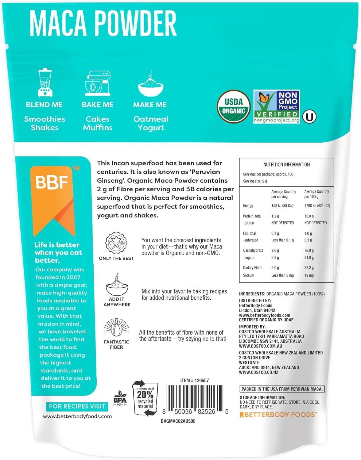 image:imageBetterBody Foods Organic Maca Powder NonGMO amp GlutenFree 12 Ounce12 Ounce Pack of 2