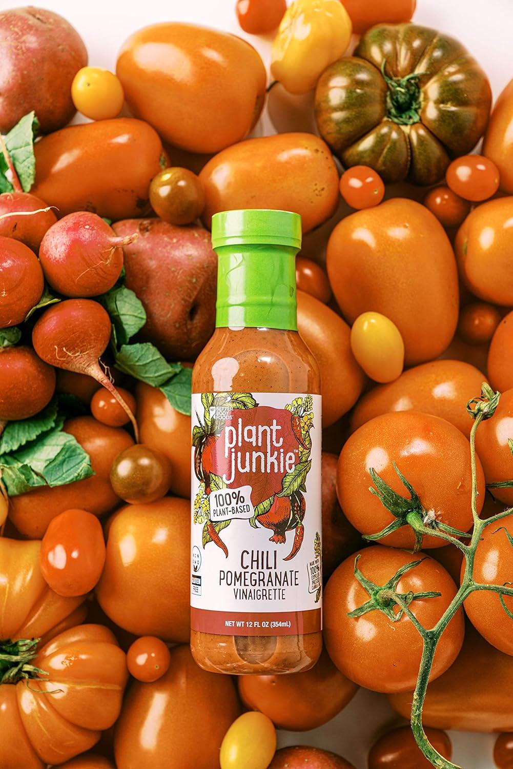 image:imagePlant Junkie Chipotle Ranch Dressing PlantBased Salad Dressing 12 OuncesPomegranate Chili Vinaigrette Dressing