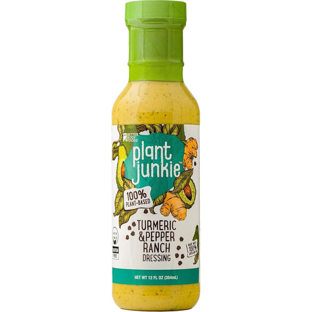image:imagePlant Junkie Chipotle Ranch Dressing PlantBased Salad Dressing 12 OuncesTurmeric Black Pepper Ranch Dressing