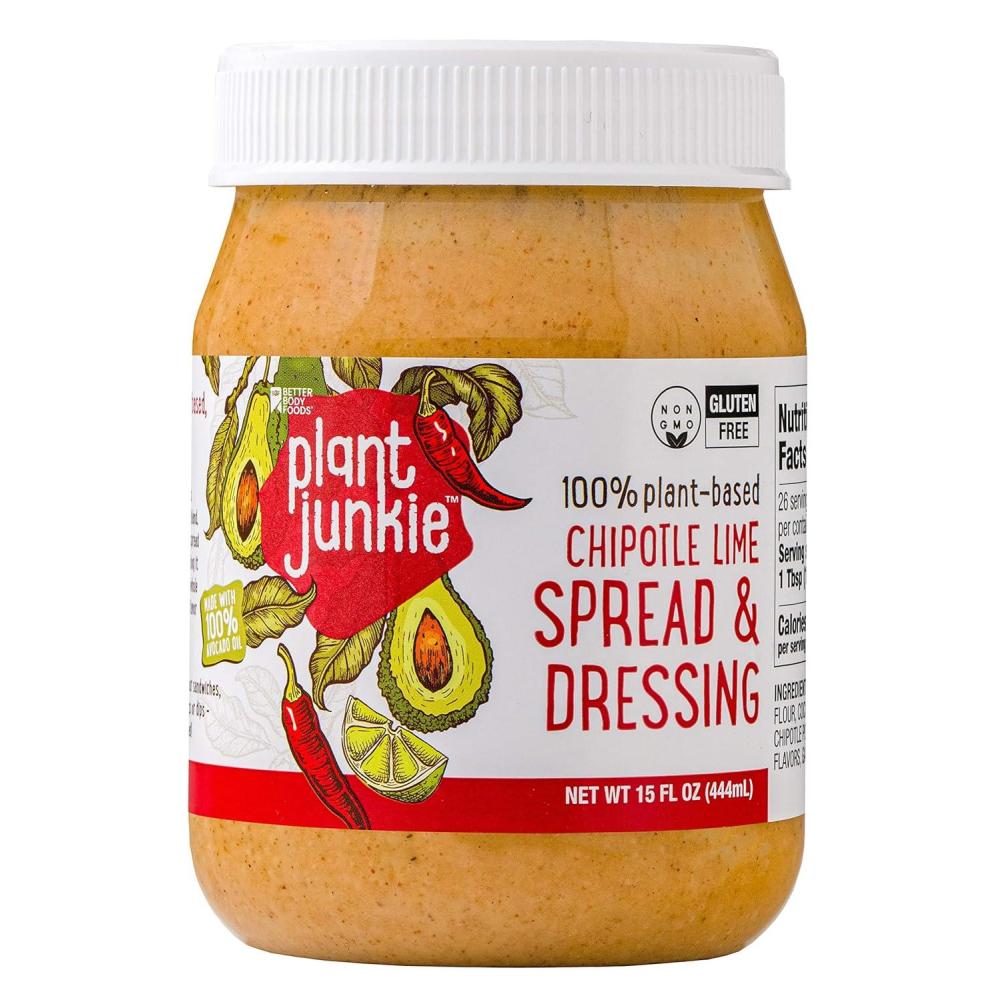 image:imagePlant Junkie Creamy Vegan PlantBased Avocado Oil Spread 15 Fluid OuncesAvocado Oil Spread Dressing Chipotle Lime