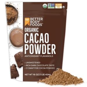 BetterBody Foods Organic Cacao Powder, Rich Chocolate Flavor, Non-GMO, Gluten-Free, Cocoa, 16 ounce, 1 lb bag(16 Ounce (Pack of 1))