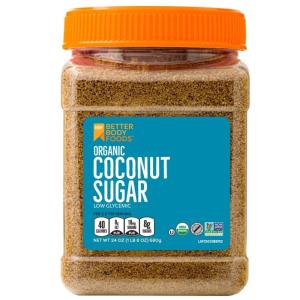 BetterBody Foods Organic Coconut Sugar, Gluten-Free, Non-GMO, Low Glycemic Sugar Substitute, 1.5 lbs, 24 Ounce(Coconut Sugar)
