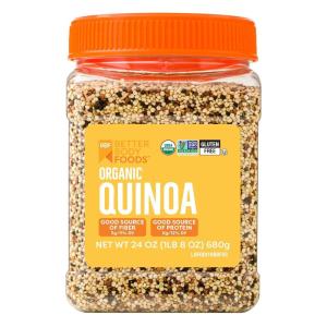 BetterBody Foods Organic Quinoa, Vegan, Gluten Free, Low Glycemic Rice Replacement, 24 ounce(1.5 Pound (Pack of 1))
