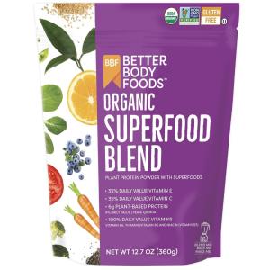 BetterBody Foods Organic Superfood Powder with Protein, Vitamins C, E, and B12 (12.7 oz.)(Organic Superfood Blend)