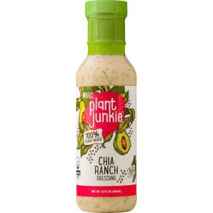 Plant Junkie Chipotle Ranch Dressing, Plant-Based Salad Dressing (12 Ounces)(Chia Ranch Dressing)