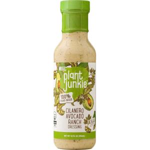 Plant Junkie Chipotle Ranch Dressing, Plant-Based Salad Dressing (12 Ounces)(Cilantro Avocado Ranch Dressing)