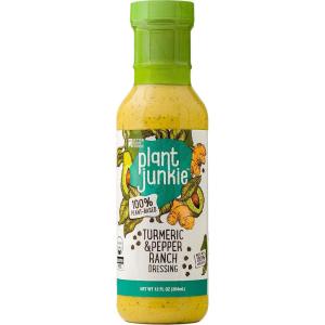 Plant Junkie Chipotle Ranch Dressing, Plant-Based Salad Dressing (12 Ounces)(Turmeric & Black Pepper Ranch Dressing)